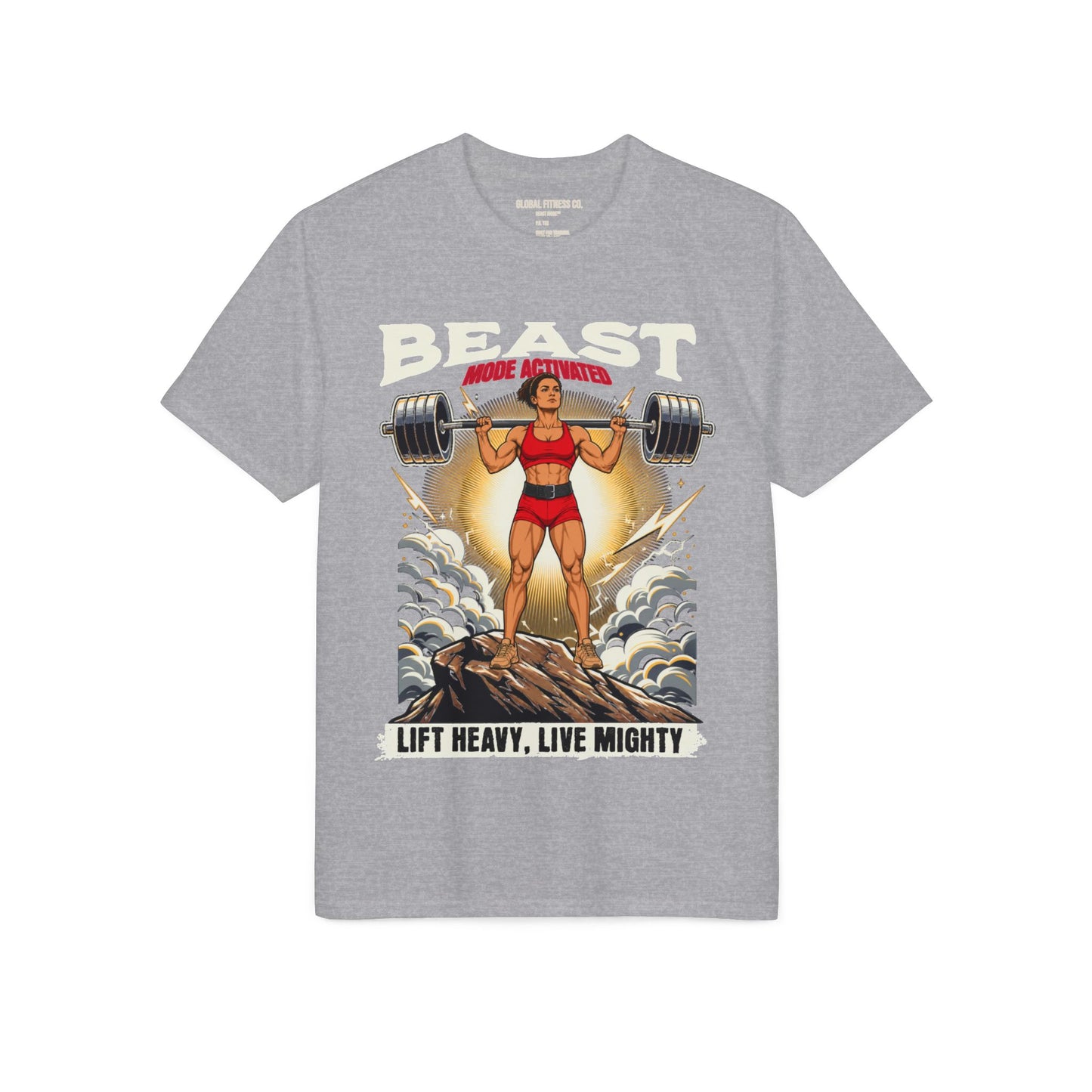 Beast Weightlifting T-Shirt — "Lift Heavy, Live Mighty" Retro Gym Tee