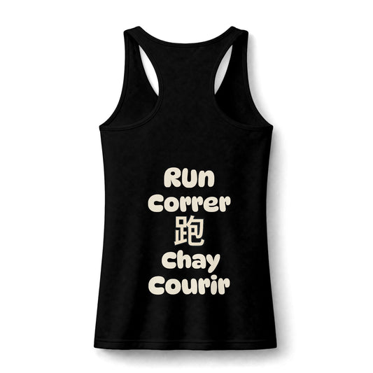 Run the World Tank Top — Multilingual Running Motivation Performance Tank