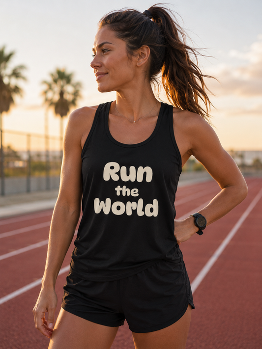 Run the World Tank Top — Multilingual Running Motivation Performance Tank