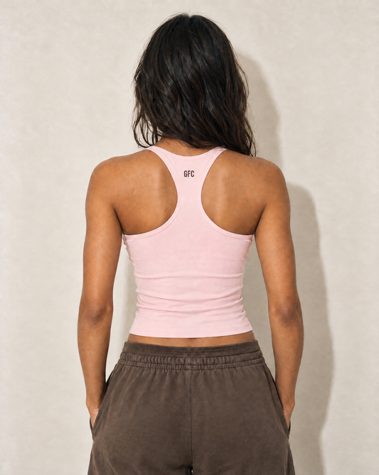 GFC LONG WAIST TANK-PINK-BACK