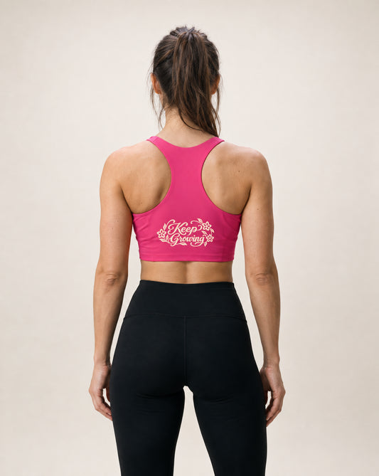 GFC Keep Growing Floral Racerback Crop Top