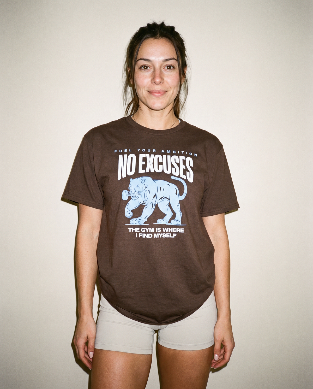 No Excuses Motivational Gym T-Shirt – Panther Graphic Workout Tee