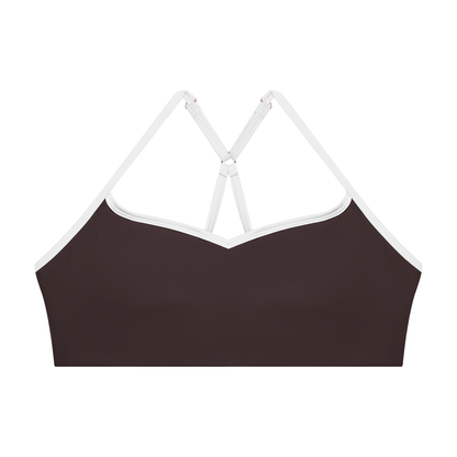 Contrast Strappy Sports Bra – Black & White | Global Fitness Co.