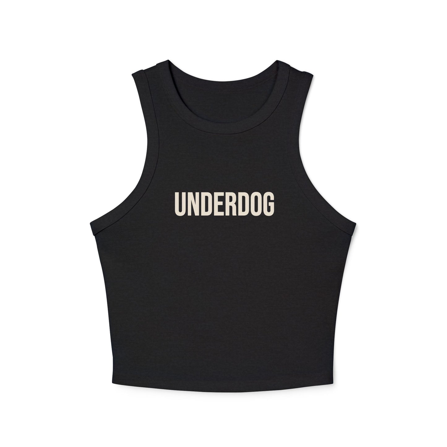 Underdog Racer Tank Top — Women's Cropped Micro Rib Muscle Tee