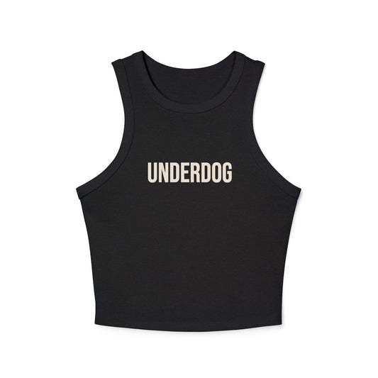 Underdog Racer Tank Top — Women's Cropped Micro Rib Muscle Tee
