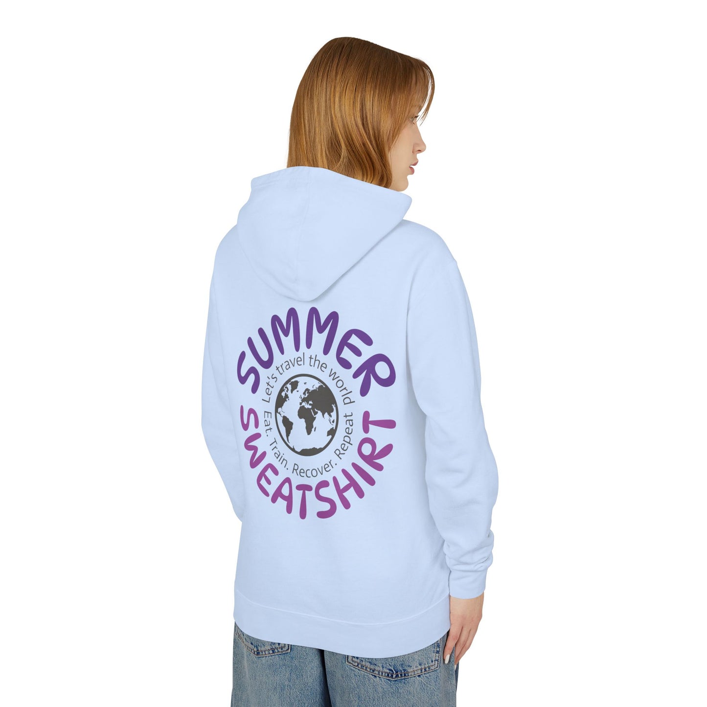 Summer Sweatshirt – Travel. Train. Recover. Repeat.