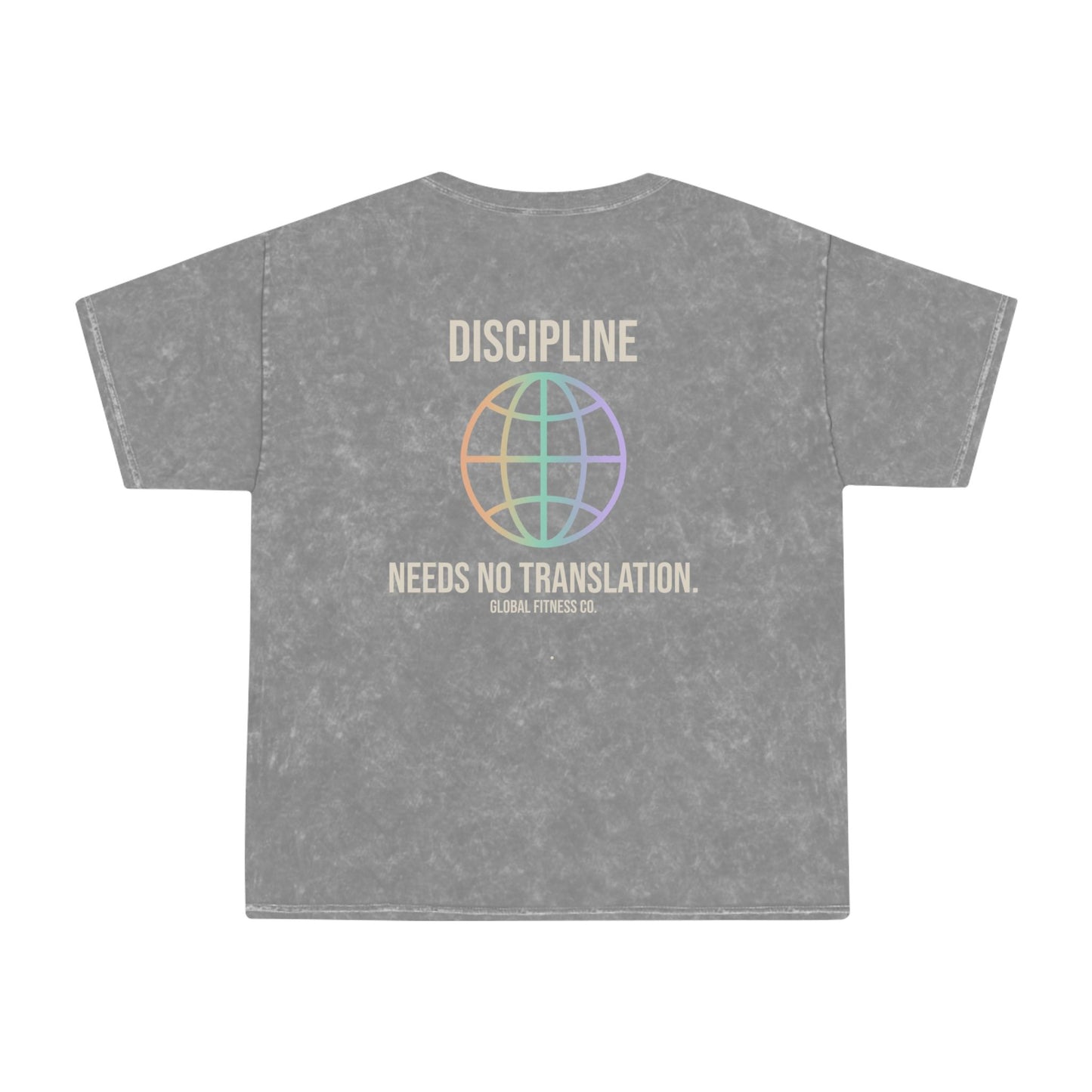 Discipline Needs No Translation.™ Premium Mineral Wash Oversized Tee