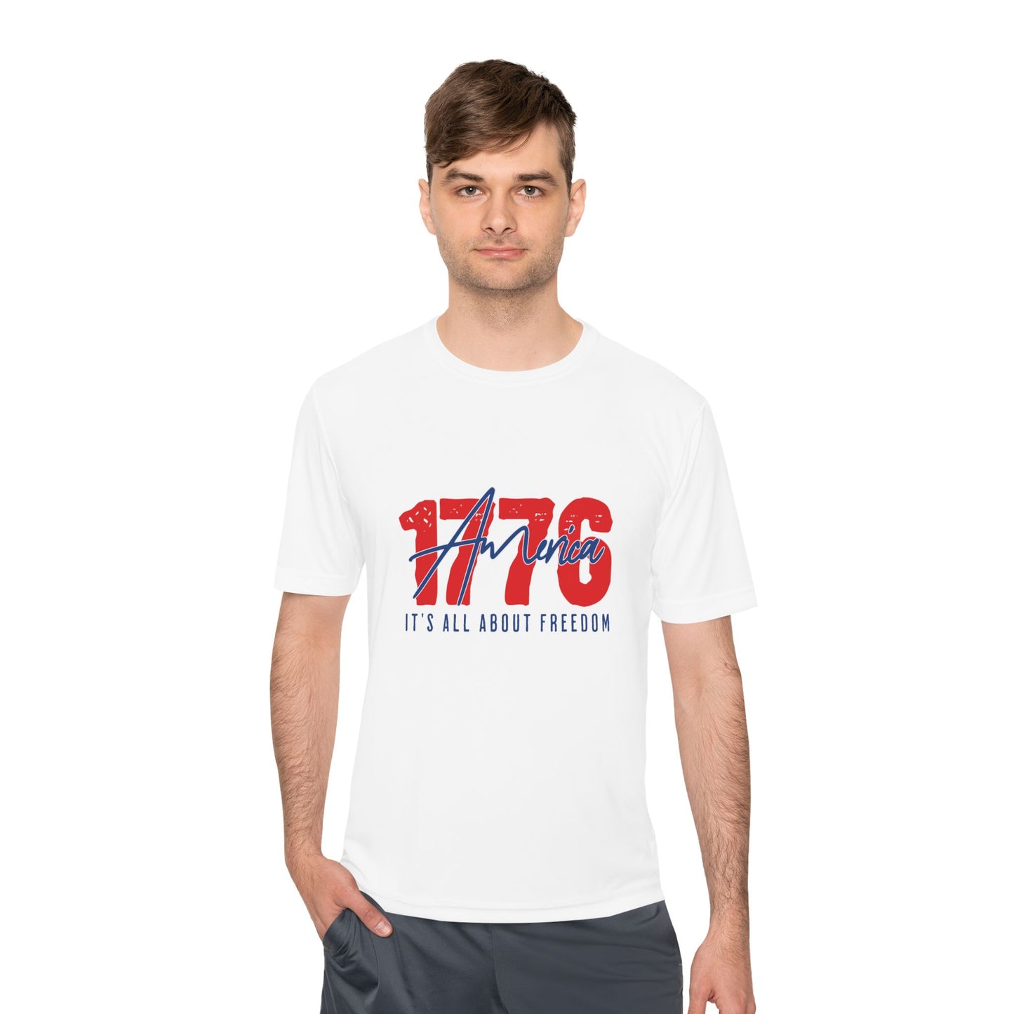 1776 America Performance Tee | Moisture-Wicking Patriotic Athletic Shirt