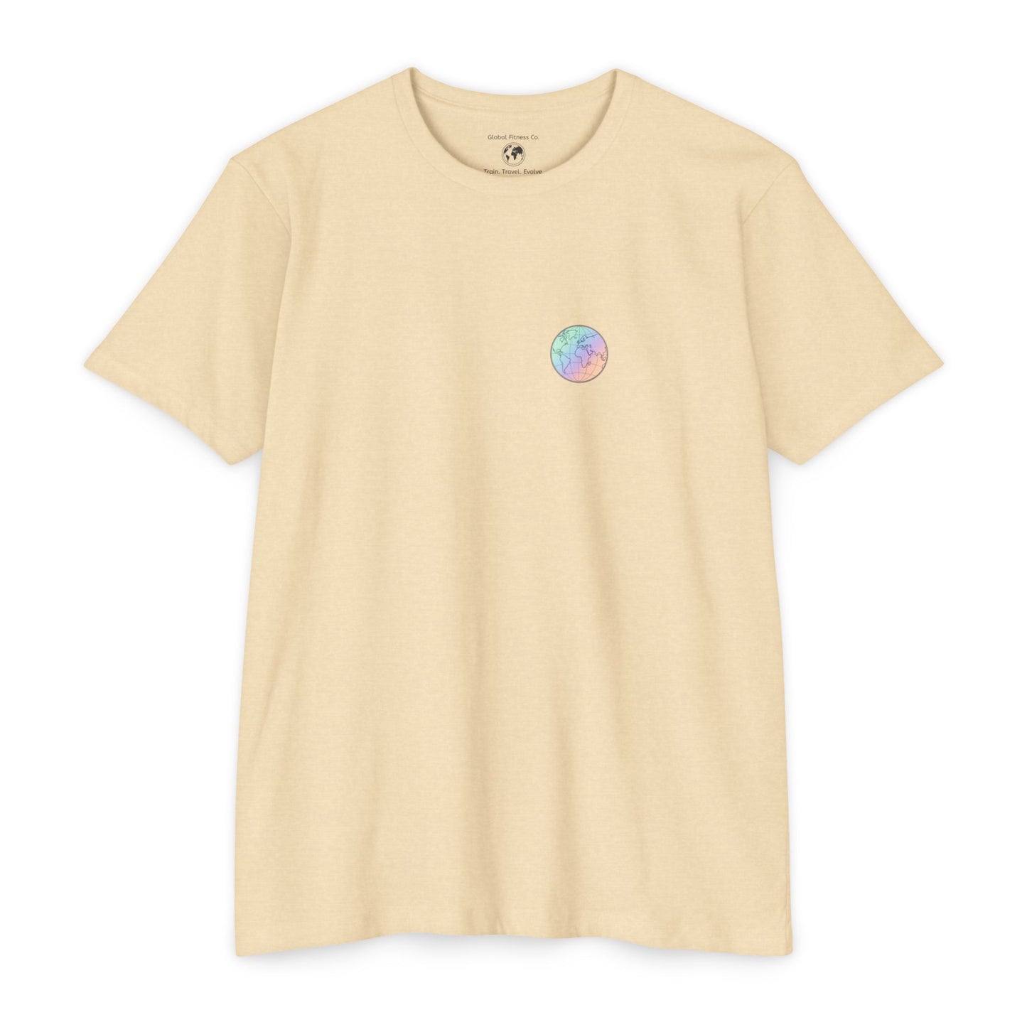 Train Anywhere Compete Everywhere T-Shirt — Pastel Globe Graphic