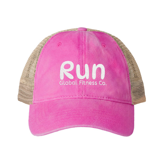 Run Trucker Hat – Women’s Mesh Back Cap | Lightweight Fitness & Travel Hat | Global Fitness Co.