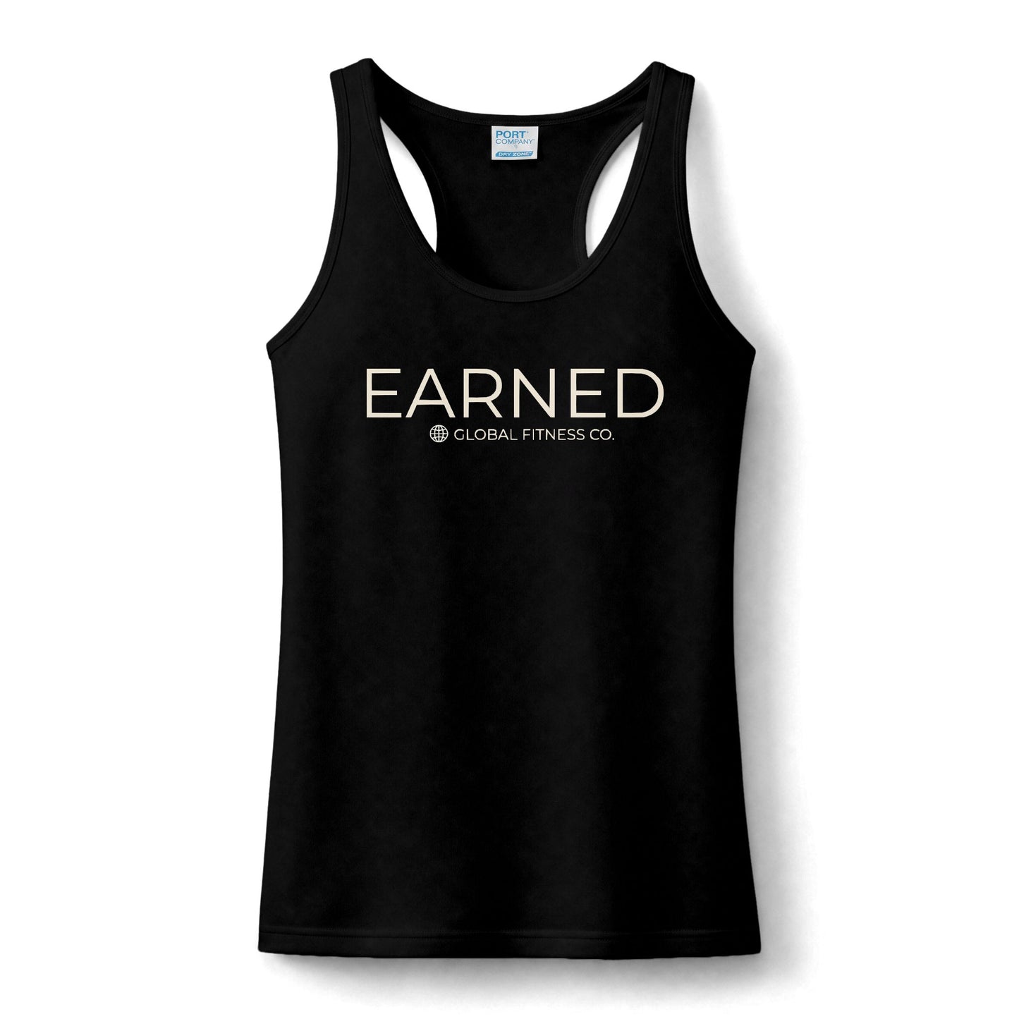 Earned Women’s Performance Tank Top — Motivational Fitness Racerback
