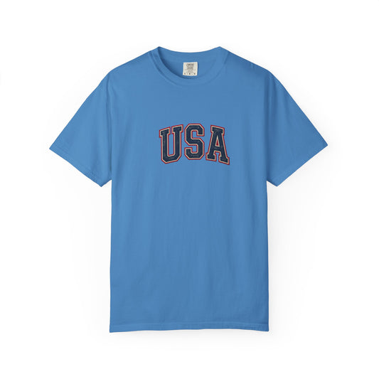 USA Vintage Varsity Tee | Classic Americana Cotton Shirt