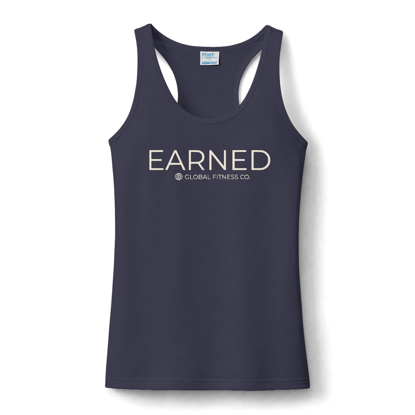 Earned Women’s Performance Tank Top — Motivational Fitness Racerback