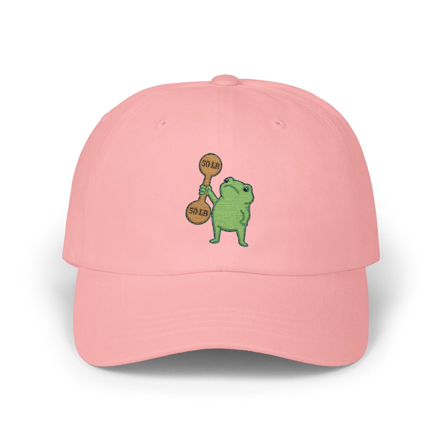 Global Fitness Co. dad hat featuring embroidered frog fitness graphic