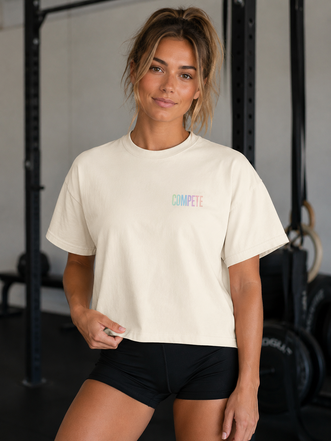 Compete Boxy Tee – Functional Fitness Lifestyle Shirt - Rise with Pride edition