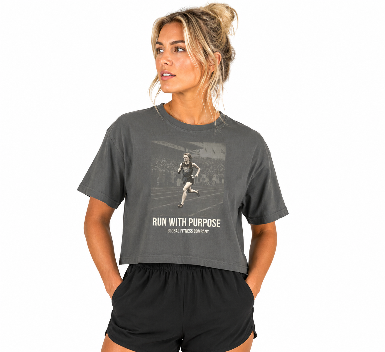 Run with Purpose vintage track boxy tee