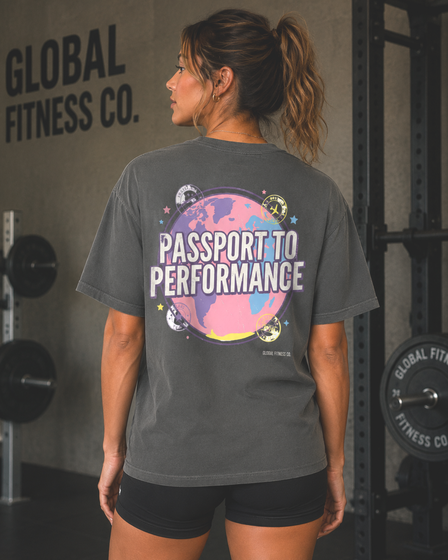 Passport to Performance Vintage Recycled Tee | Global Fitness Co. Travel Athlete Shirt
