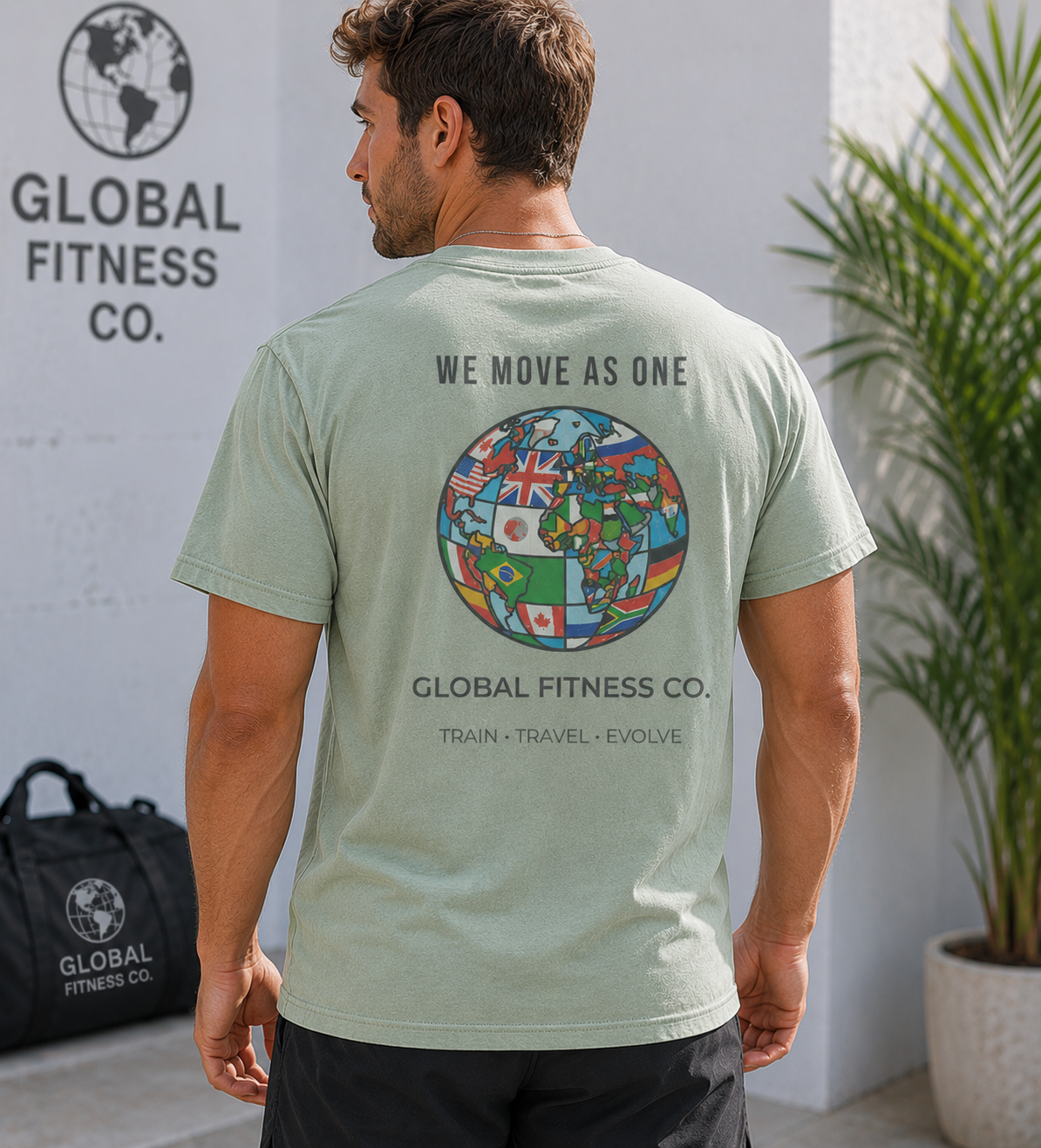 Global Fitness Co. We Move As One fitness tee