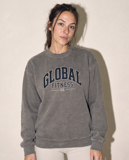 Global Fitness Collegiate Faded Crewneck