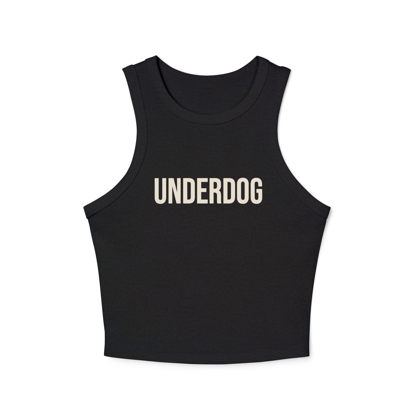 Underdog Racer Tank Top — Women's Cropped Micro Rib Muscle Tee