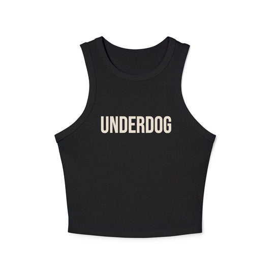 Underdog Racer Tank Top — Women's Cropped Micro Rib Muscle Tee