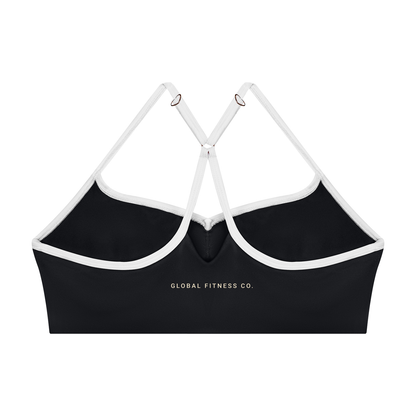 Contrast Strappy Sports Bra – Black & White | Global Fitness Co.