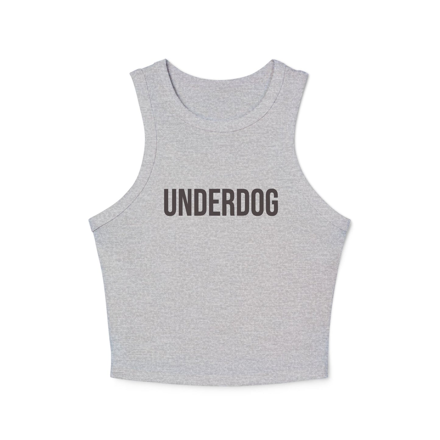 Underdog Racer Tank Top — Women's Cropped Micro Rib Muscle Tee