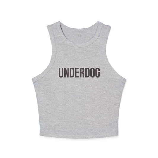 Underdog Racer Tank Top — Women's Cropped Micro Rib Muscle Tee