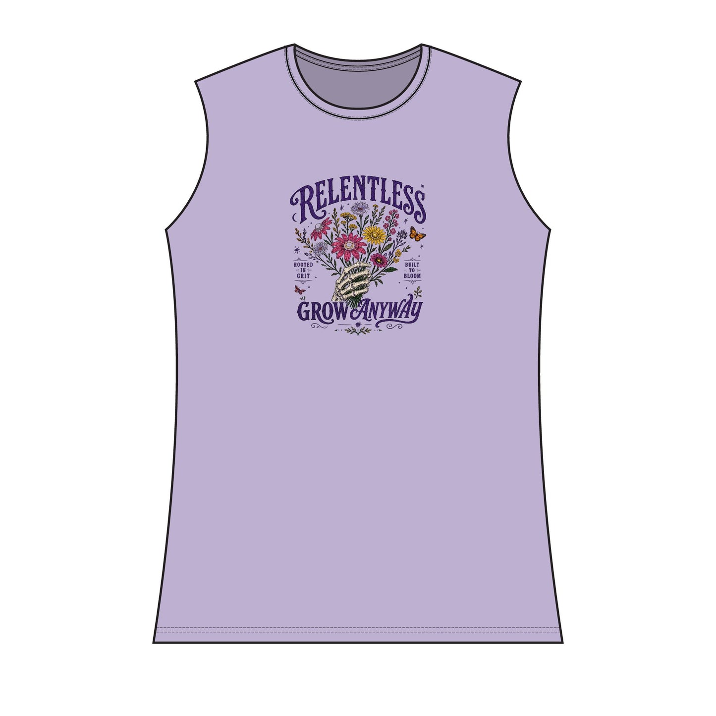 Relentless Grow Anyway Tank — Women's Floral Garden Motivation Tank Top