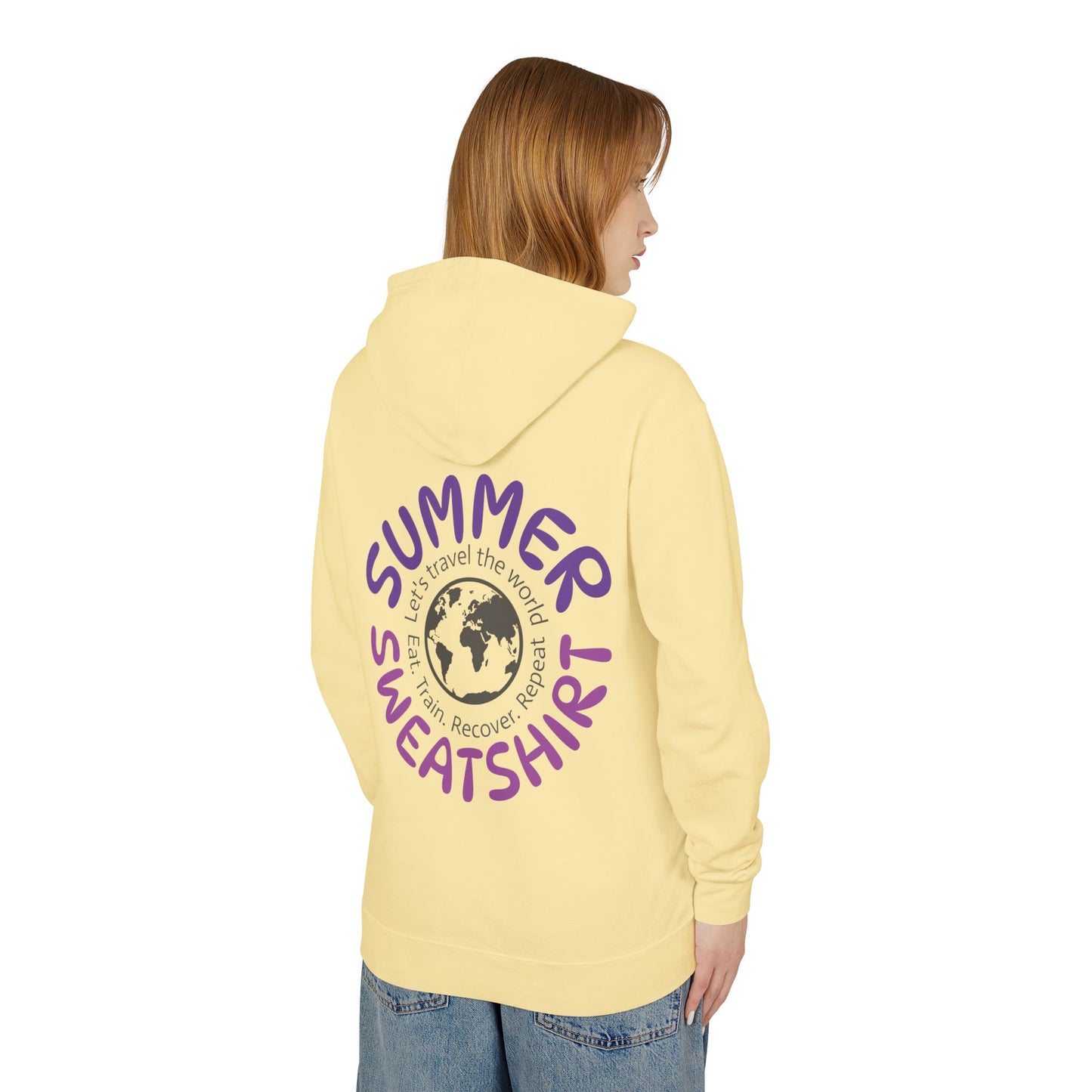 Summer Sweatshirt – Travel. Train. Recover. Repeat.