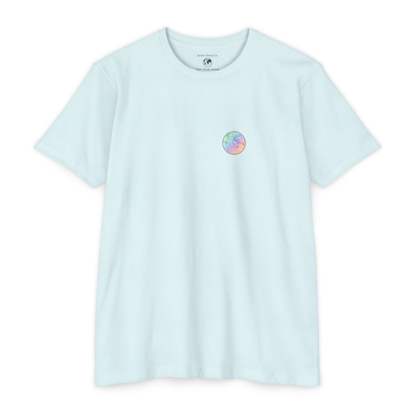 Train Anywhere Compete Everywhere T-Shirt — Pastel Globe Graphic