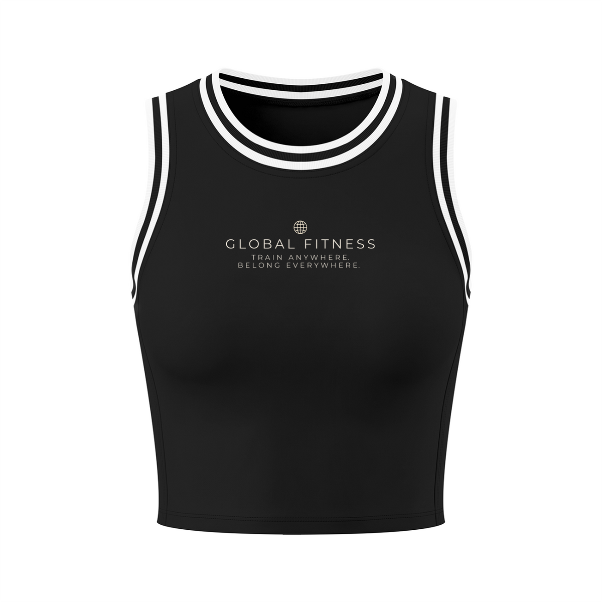Global Fitness Varsity Trim Crop Tank