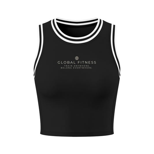 Global Fitness Varsity Trim Crop Tank