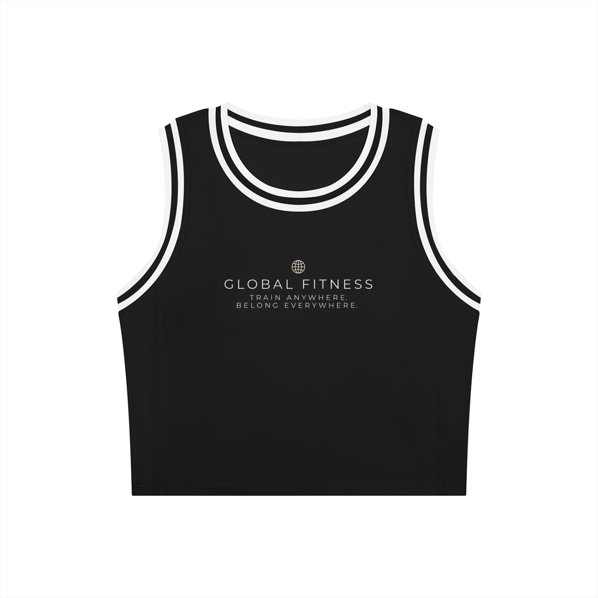 Global Fitness Varsity Trim Crop Tank