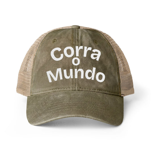 Corrar o Mundo Portuguese | Run the World  | Embroidered Fitness Cap | Global Fitness Co.