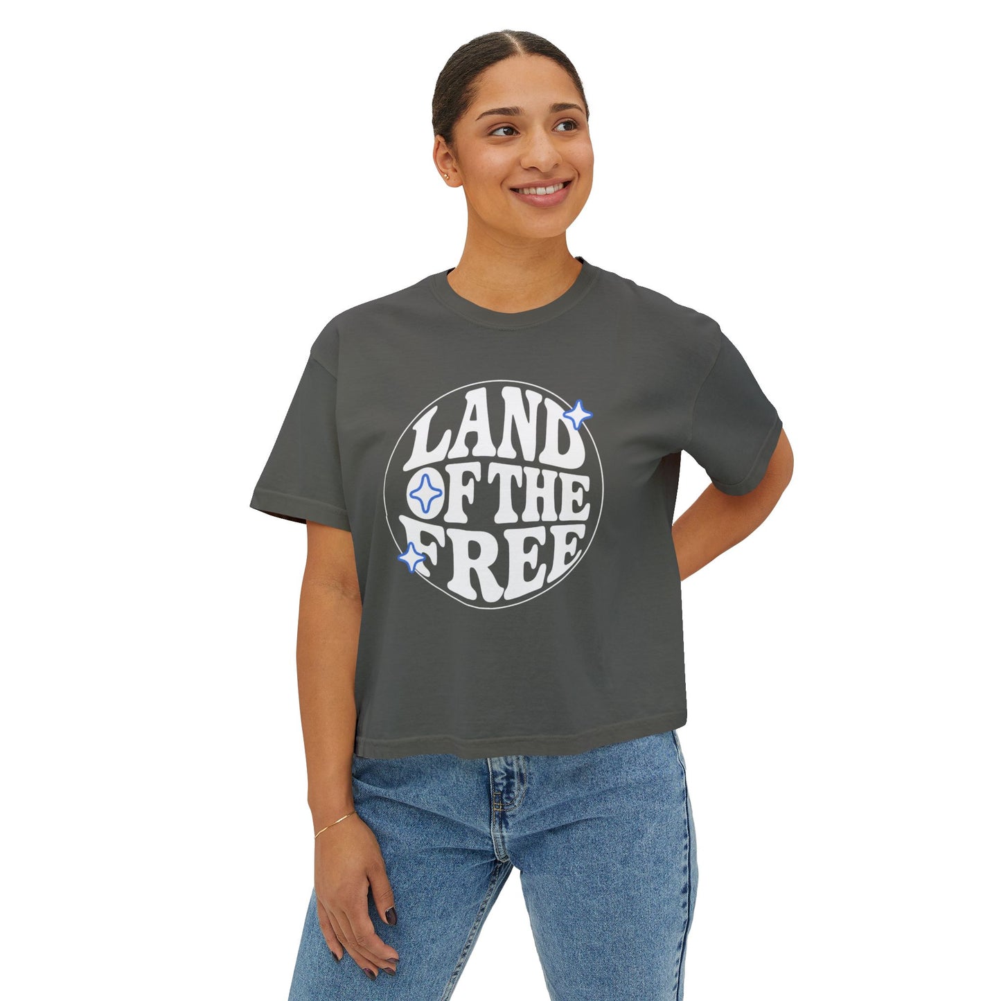 Boxy Tee Land of the Free™ Vintage Americana Tee | Freedom Built Collection