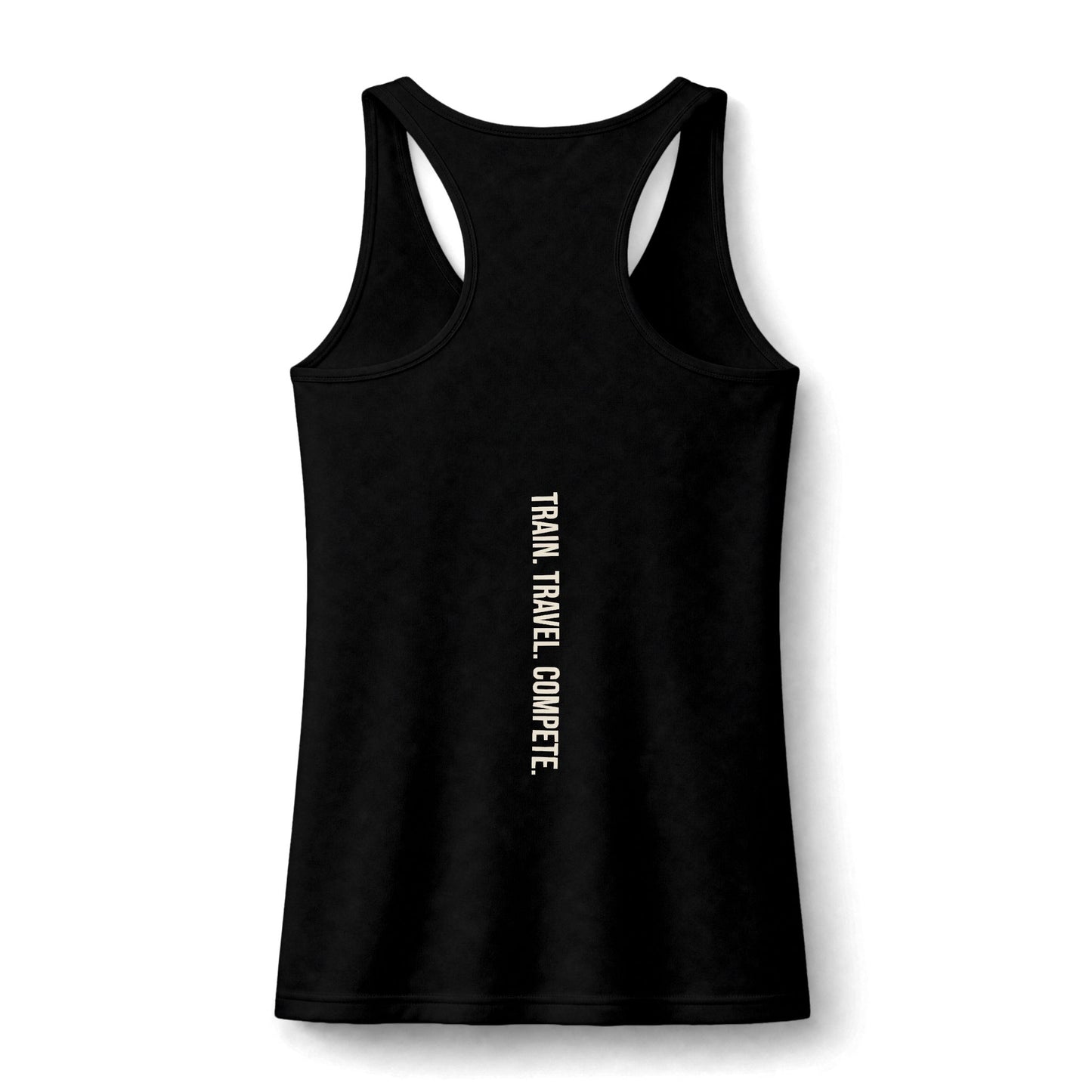 Train. Travel. Compete. Performance Tank | Women’s Racerback Athletic Tank | Minimal Competition Apparel