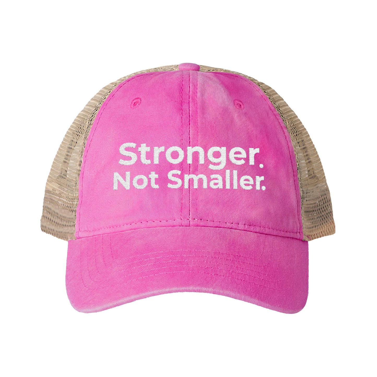 Global Fitness Co. Stronger Not Smaller Pink embroidered hat