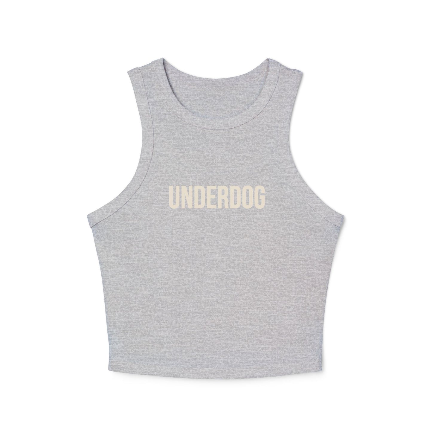 Underdog Racer Tank Top — Women's Cropped Micro Rib Muscle Tee