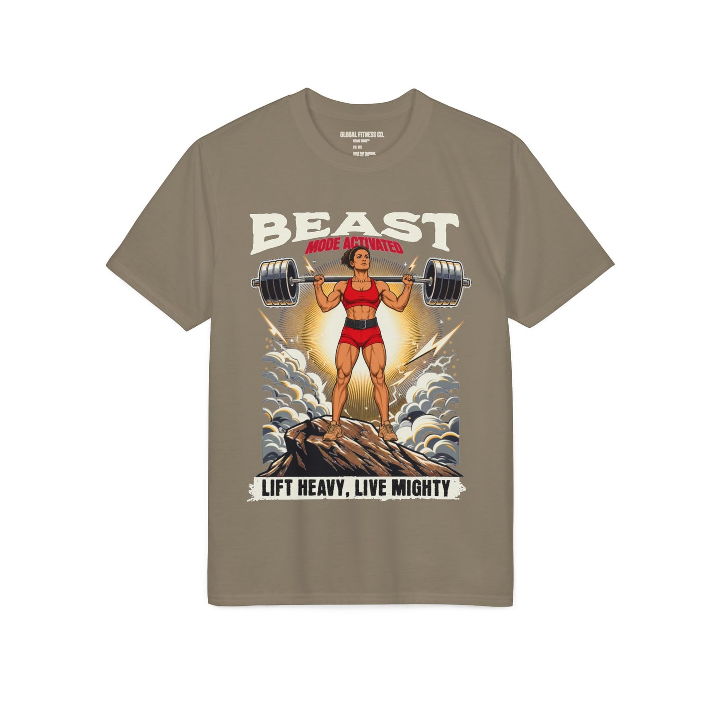 Beast Weightlifting T-Shirt — "Lift Heavy, Live Mighty" Retro Gym Tee