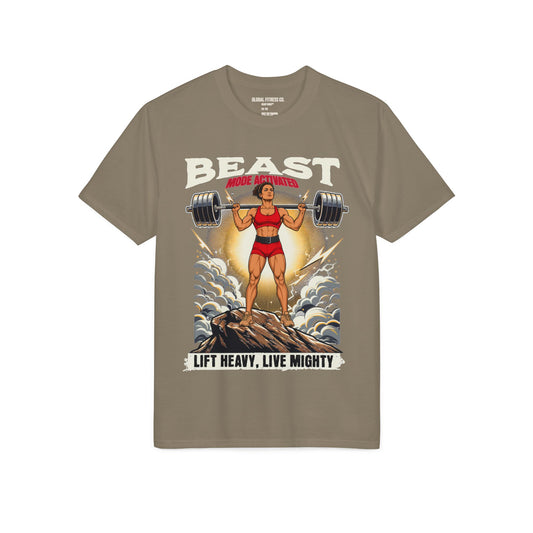 Beast Weightlifting T-Shirt — "Lift Heavy, Live Mighty" Retro Gym Tee