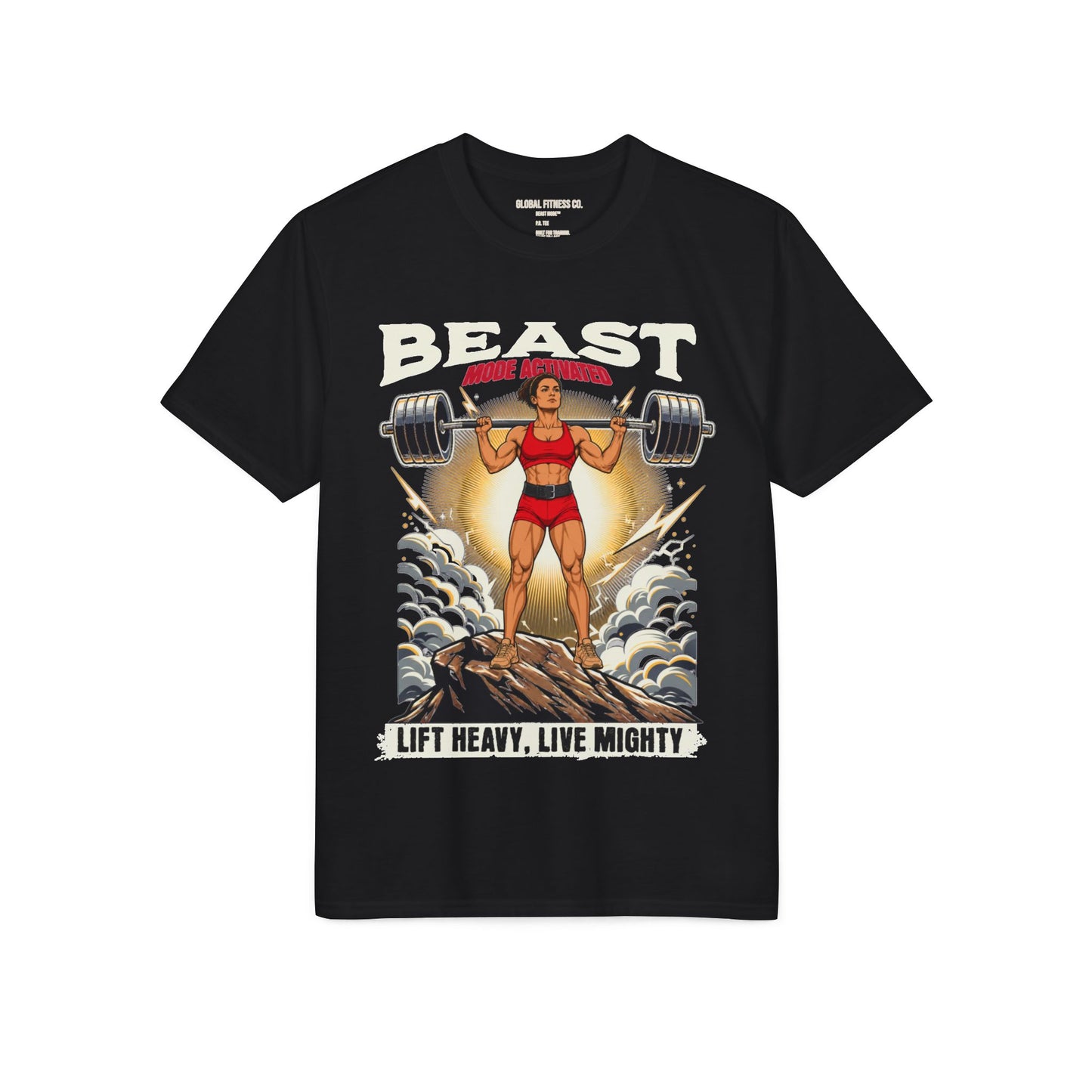 Beast Weightlifting T-Shirt — "Lift Heavy, Live Mighty" Retro Gym Tee