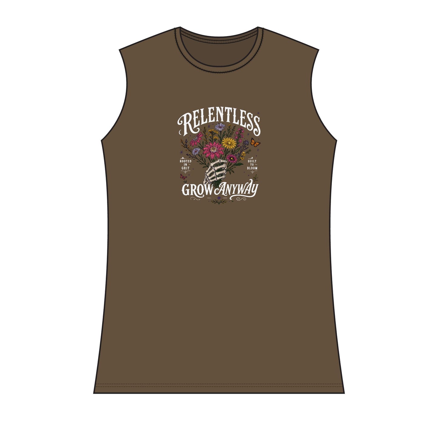 Relentless Grow Anyway Tank — Women's Floral Garden Motivation Tank Top