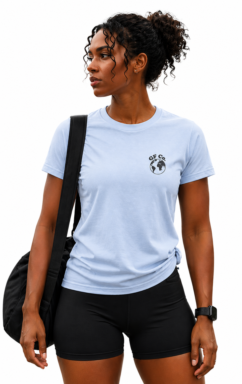 Run Lift Travel Mother Tee — Women’s Fitness Travel Shirt | Global Fitness Co. - Blue