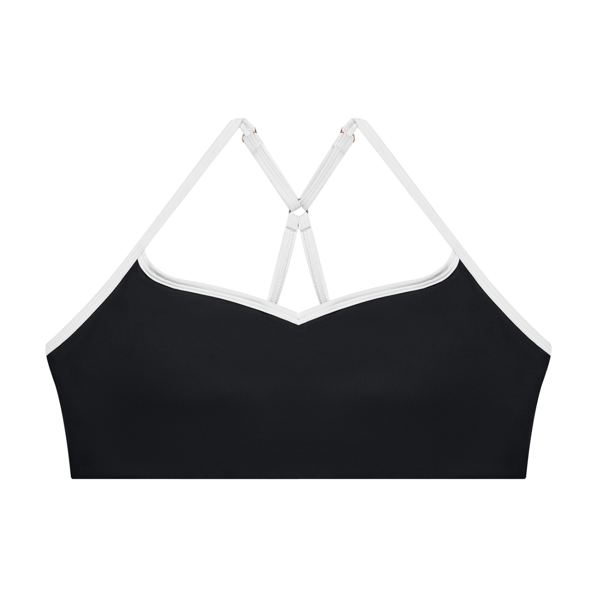 Contrast Strappy Sports Bra – Black & White | Global Fitness Co.