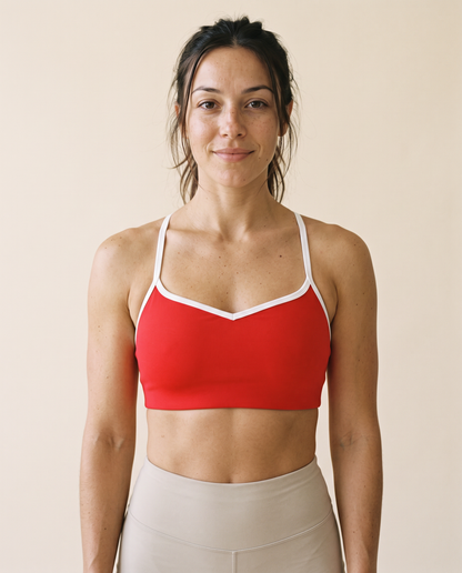 Contrast Strappy Sports Bra – Black & White | Global Fitness Co.