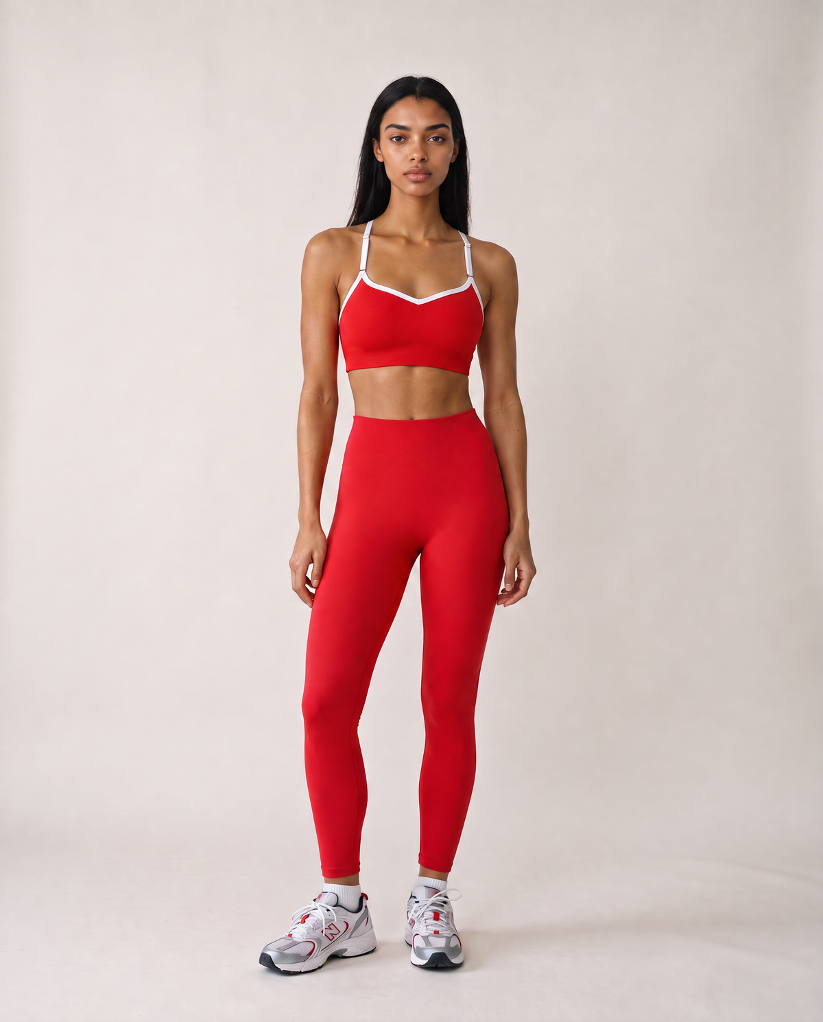 Contrast Strappy Sports Bra – Black & White | Global Fitness Co.