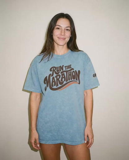 Run the Marathon Stonewash Tee | Global Fitness Co.